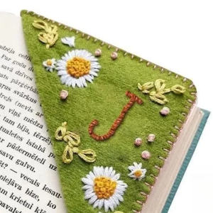 Hand Embroidered Corner Bookmark